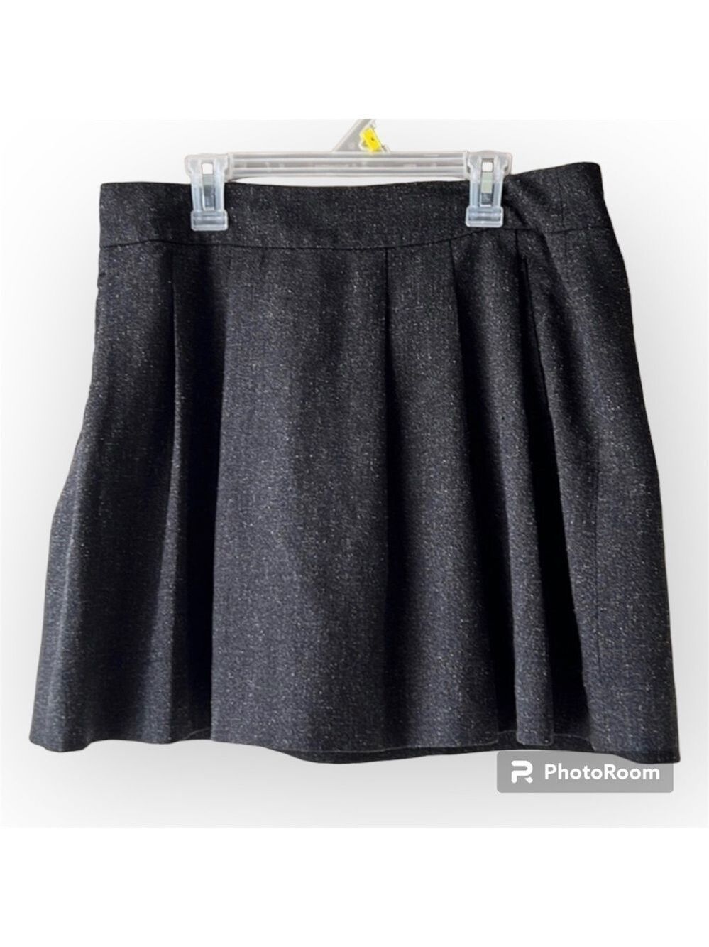 GAP Dark Grey Speckled With Pockets Front Pleated Mini Skirt Size 4